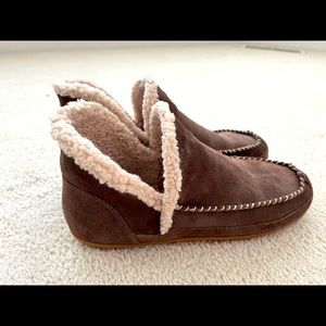 Blonde Women’s Brown Suede and Sherpa Waterproof Slippers